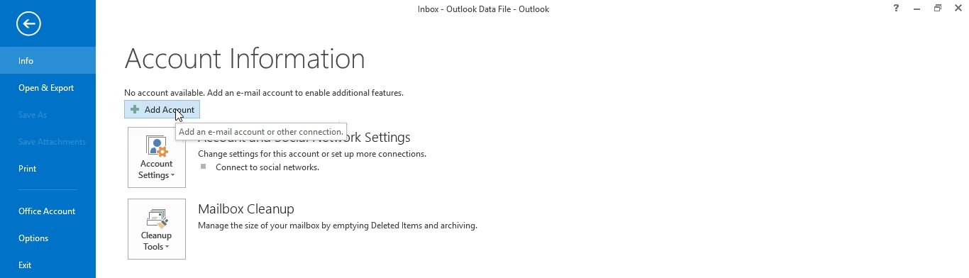 Account Information Add account
