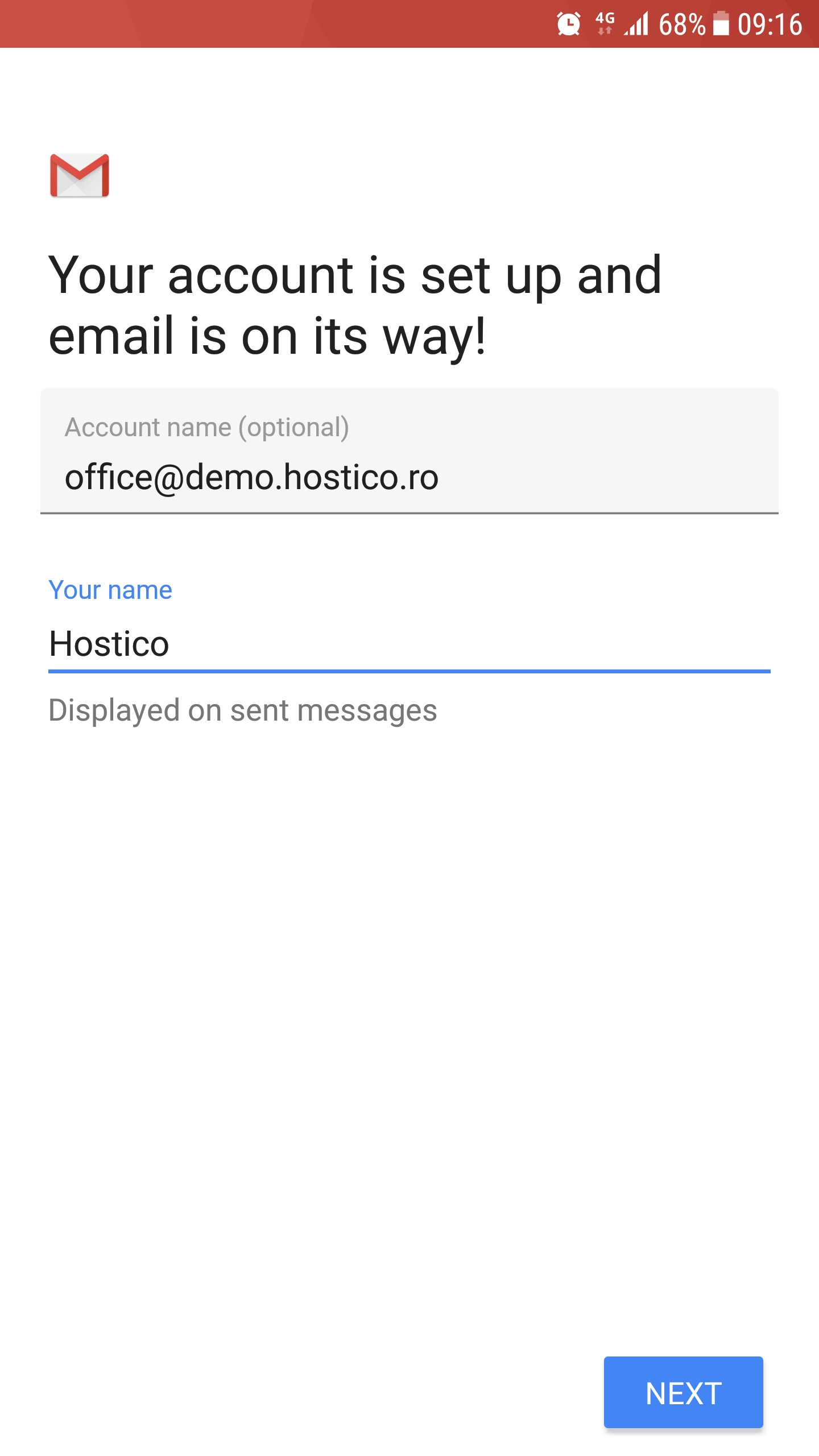 Ο λογαριασμός σας είναι ρυθμισμένος e-mail
