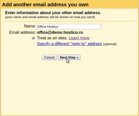 Προσθήκη διεύθυνσης email