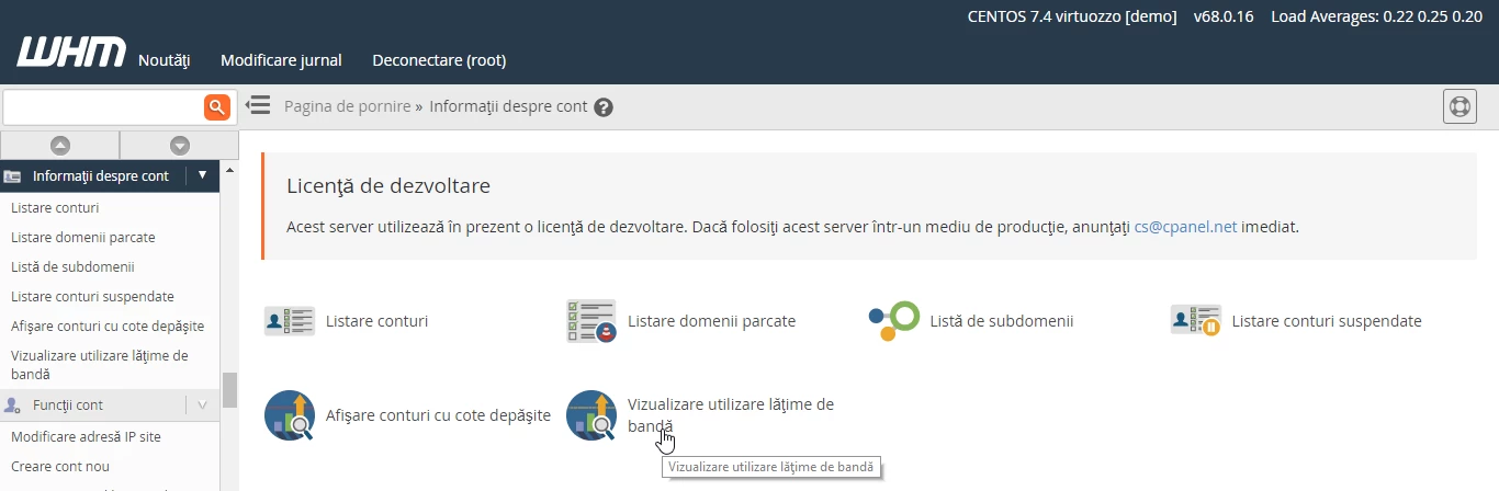 Vizualizare utilizare latime de banda
