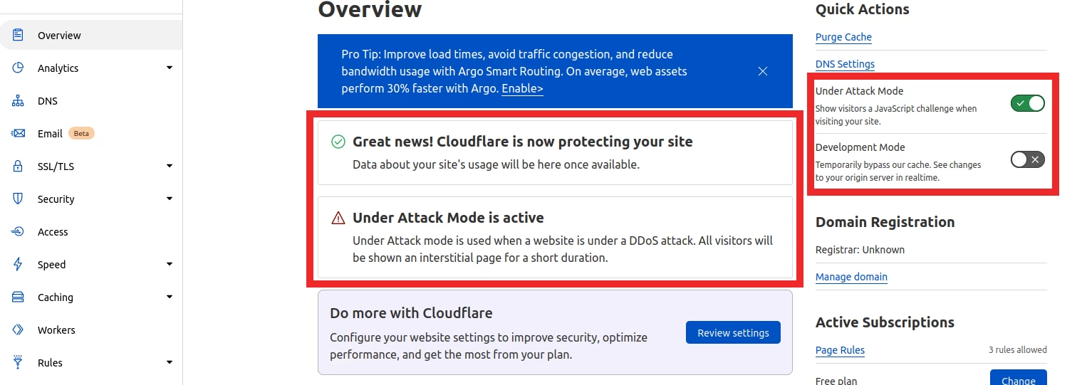Notificare activare Modul Sub Atac