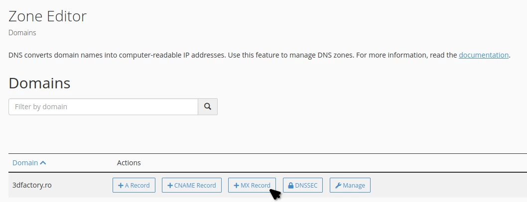 MX Record Zone Editor